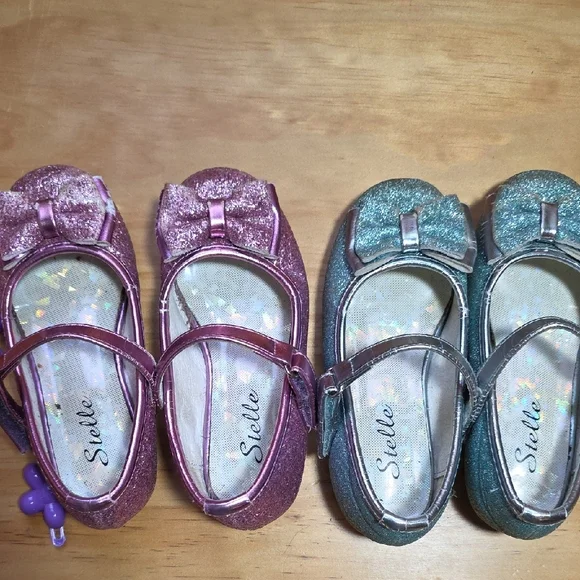 Stelle Glitter Kids Dress Shoes - Pink and Blue - Picture 9 of 11